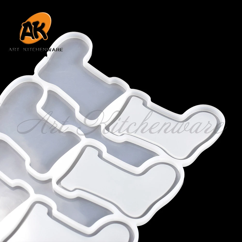 Christmas Sock Design Lollipop Silicone Mold Candy Cake Topper Model DIY Chocolate Fondant Mould Cake Decorating Tools Bakeware image 4