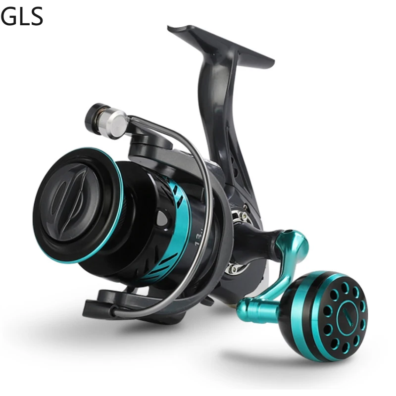 GLS New Spinning Fishing Wheel DK 1000-7000 Series 5.2:1 Gear Ratio Left/Right Interchangeable Aluminum Alloy Spool Fishing Reel