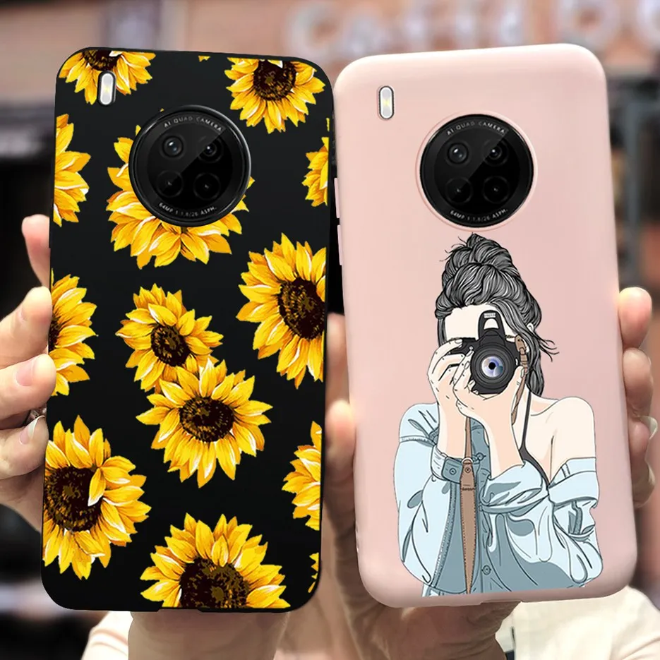 For Huawei Y9A Case Colorful Flower Back Cover Soft TPU Funda For Huawei Y9a Y9 A 2020 Phone Cases For Huawei Y9a Cover 6.63inch