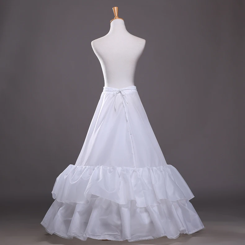 Gonna da sposa 2 cerchi Due strati di sottoveste con volant Gonne lunghe in tulle Sottogonna da donna per abito da sposa Vendita calda