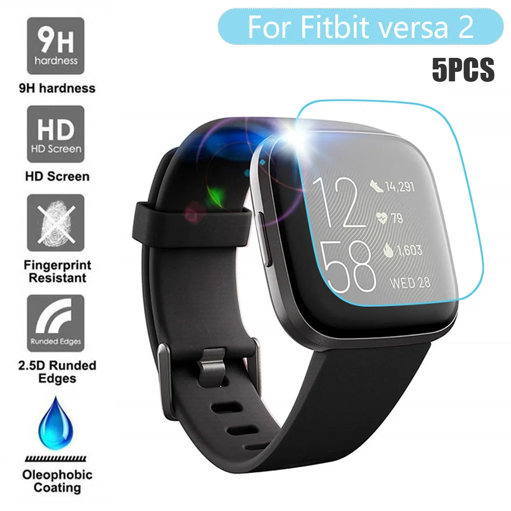 1/3/5PCS Tempered Glass Screen Protector for Fitbit versa 2 Smart Watch Quality Accessories Clear Sensitive Protective Film 8