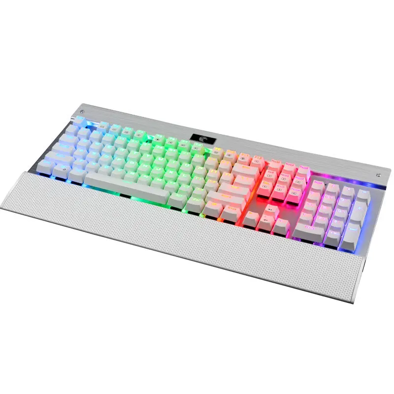 

Z-77 RGB Mechanical Gaming Keyboard, Programmable RGB Backlit, DIY Blue Switches,Wrist Rest, 104 Keys Anti Ghosting,White,black