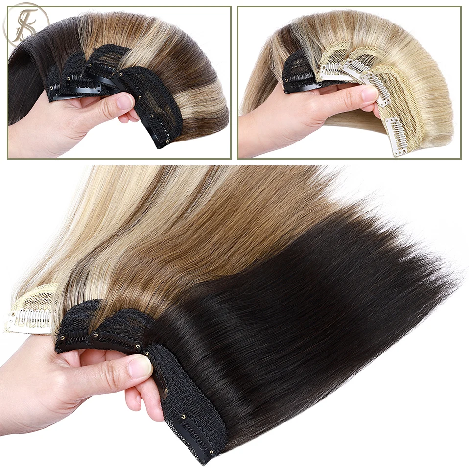 Clip TESS nelle estensioni dei capelli umani Clip per capelli con estensione naturale al 100% 8 cm Parrucchino Riforna il volume dei capelli Clip nei capelli naturali