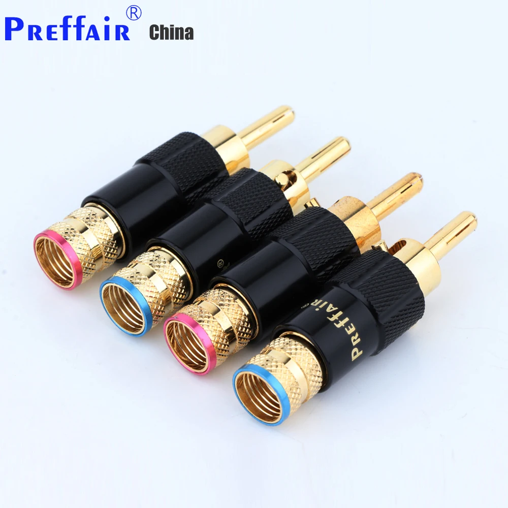 Preffair Bananenstecker mit Selbstverriegelung, Lautsprecherkabel-Bananenstecker mit Schraubverriegelung, Verstärker-Anschluss, HIFI DIY-Buchse – Detail 9