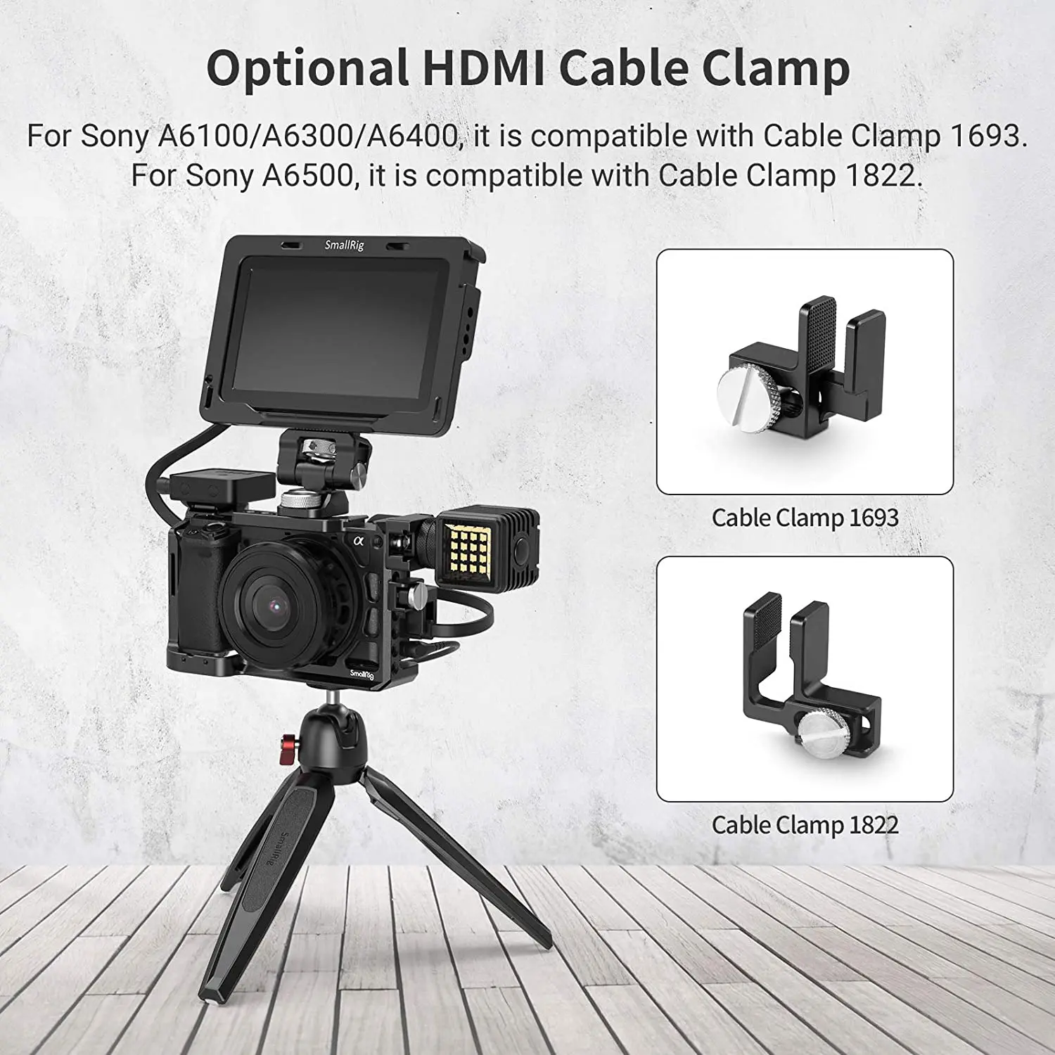 Клетка SmallRig A6400 для камеры Sony Alpha A6300 / A6400 / A6500/A6100, с резьбовыми отверстиями 1/4