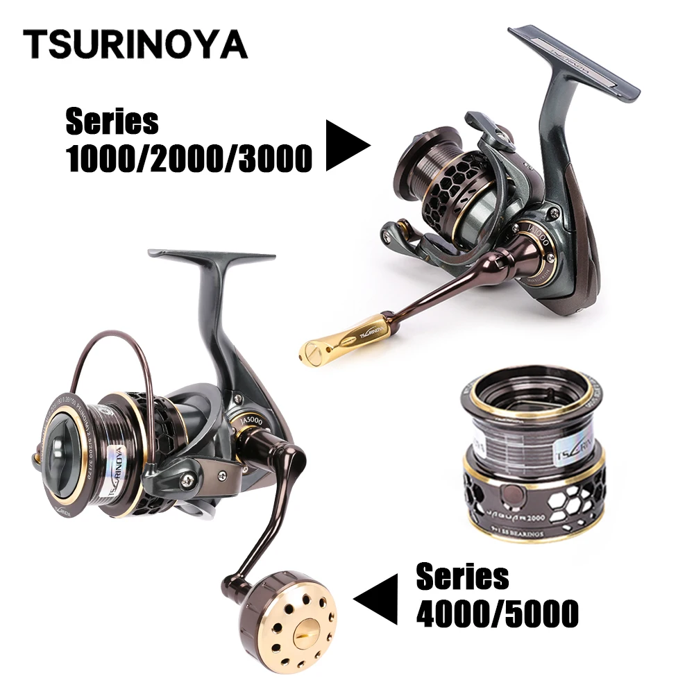 Tsurinoya Jaguar 1000/2000/3000/4000/5000 Double Spool Spinning Reel Ultralight Ajing Carp Casting Reel Coils For Sea Fishing