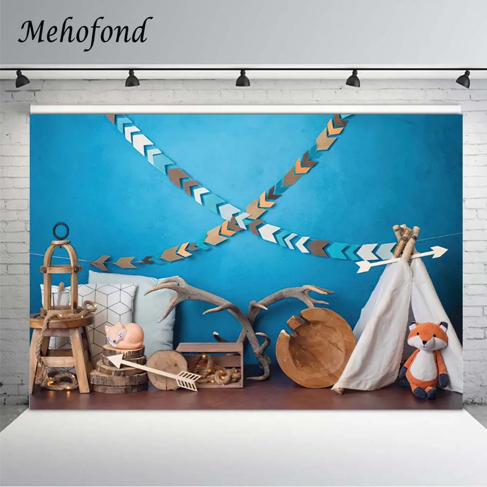 

Фон Mehofond для фотосъемки новорожденных, с изображением леса, животных, палатки, детского душа, реквизит для студийной фотосъемки
