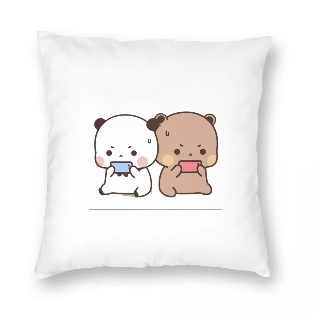 Gaming Milk And Mocha Cute Bears Square Pillowcase Polyester Linen Velvet Creative Zip Decorative Pillow Case Bed Cushion Cover