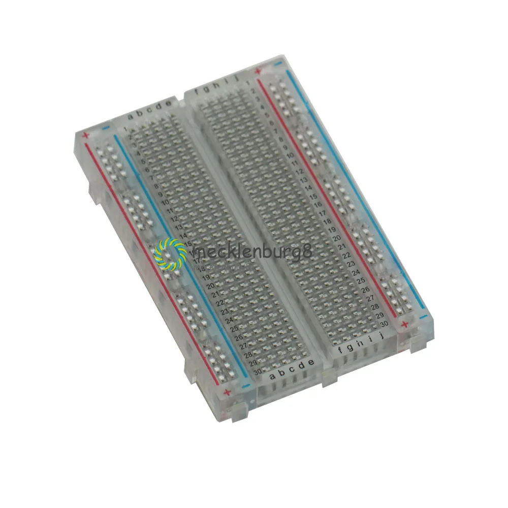 1PCS NEW Universal Mini Solderless Breadboard Transparent Material 400 Points Available