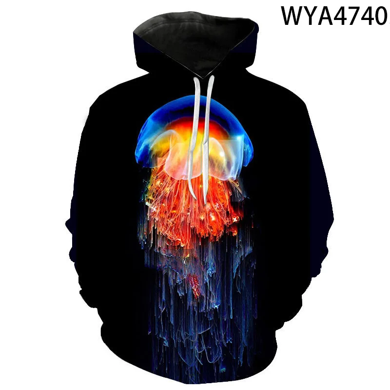 Men Women Children Jellyfish Sweatshirts Hoodies 3D Printed Streetwear Cool Boy Girl Kids Pullover Long Sleeve Fashion Jacket