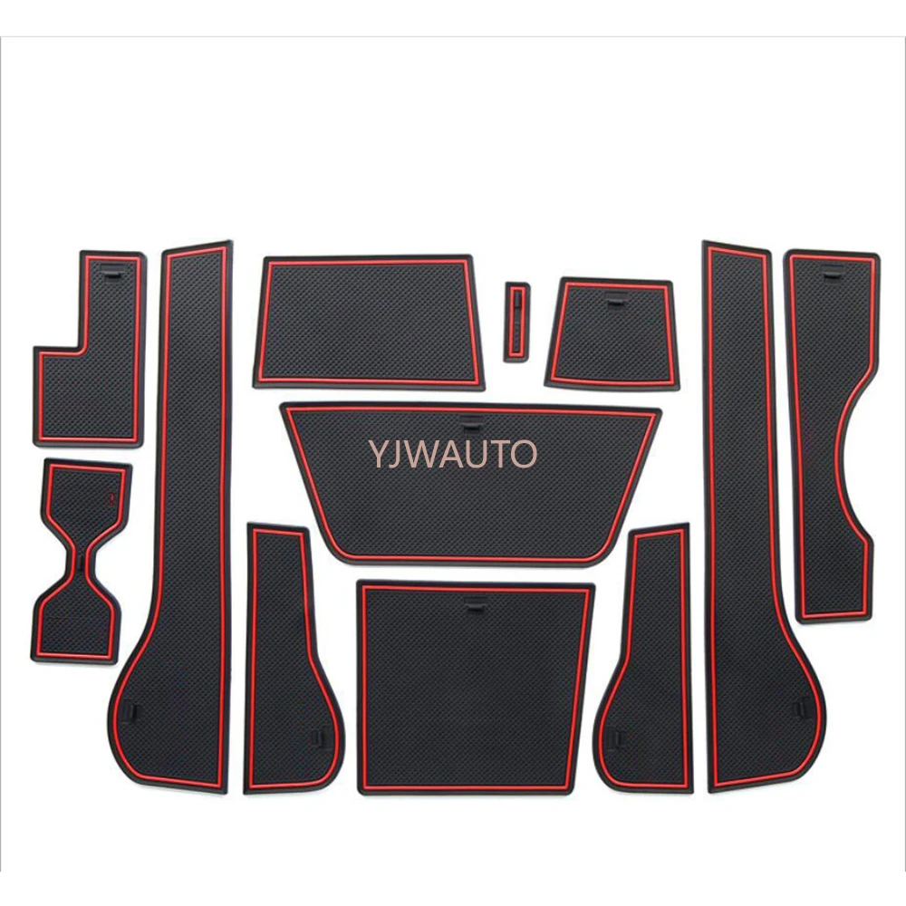 Door Slot Mat for Skoda KAMIQ Gate Groove Cushion Car Door Rubber Cup Holder Mats Anti-slip Carpets Position