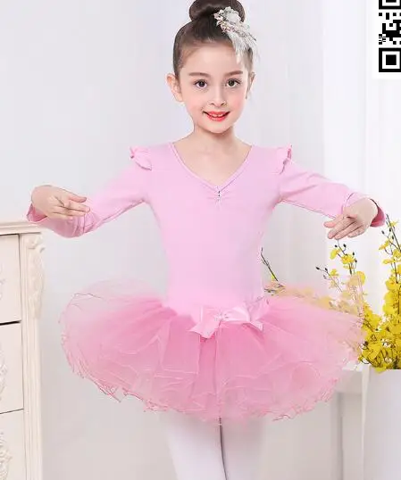 1 set/lote 3 pcs crianças ballet dança Ginástica ballet desempenho Tutu Vestido da menina vestido da menina doce cor vestido