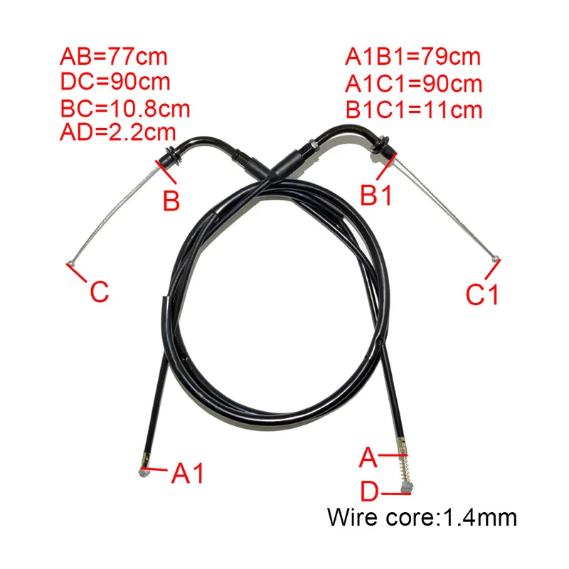 90cm/ 110cm/ 130cm/ 150cm Motorcycle Accessories Throttle Line Cable Wire For Harley Sportster XL883 XL1200 XL 883 1200