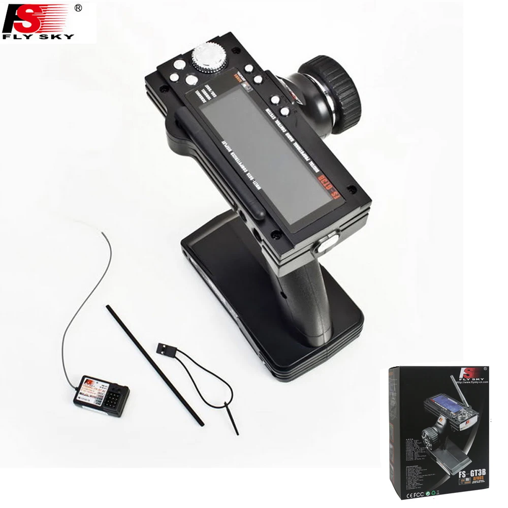 

FlySky GT3B FS-GT3B 2.4G 3CH transmitter RC System Gun Controller with FS GR3E Receiver For RC Car Boat with LED Screen