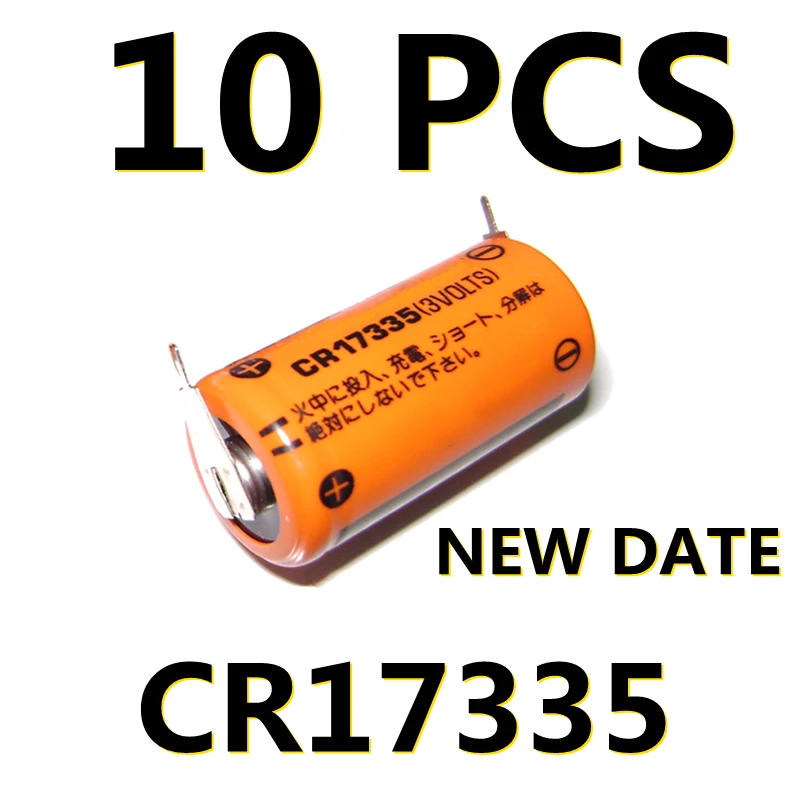 

10PCS Original NEW Battery For SANYO CR17335 PLC Industrial Lithium Batteries 3V CR17335(3VOLTS) With Soldering Feet