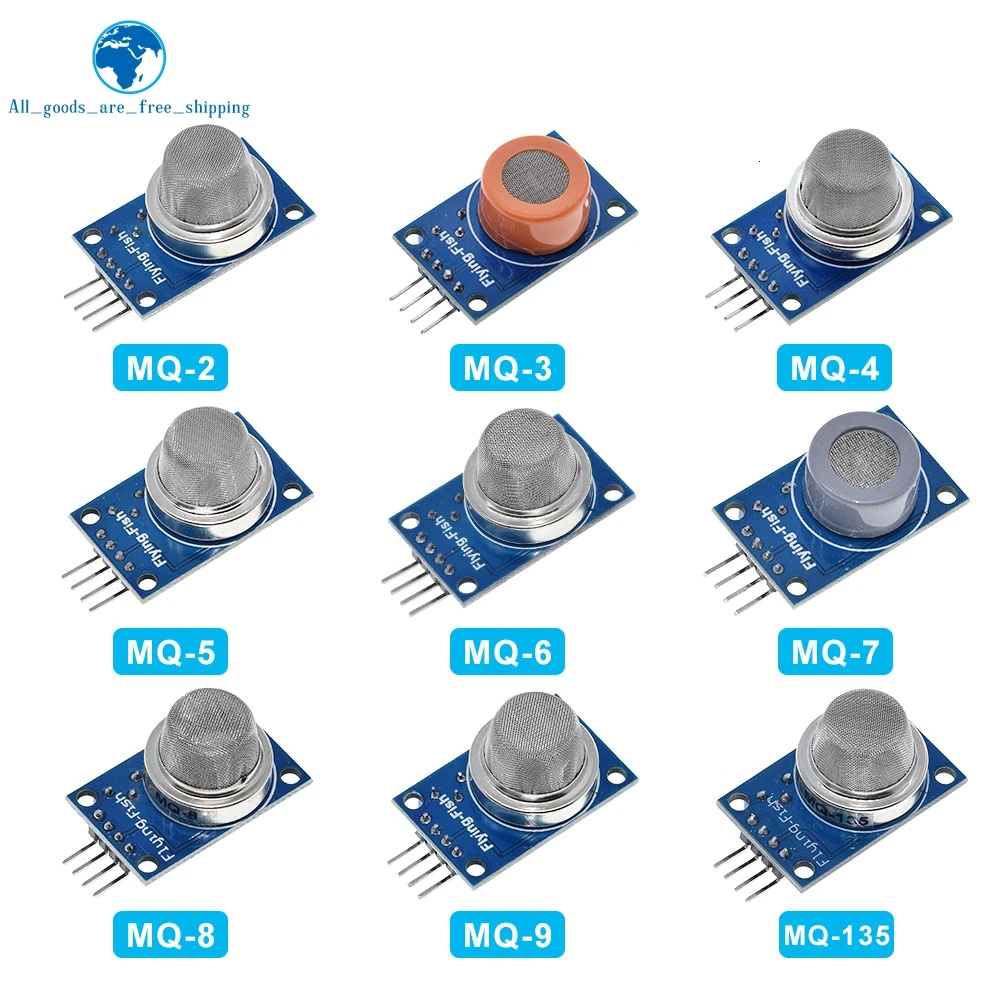 DIYTZT-Módulo de Sensor de Gas licuado, MQ-2, MQ-3, MQ-4, MQ-5, MQ-6, MQ-7, detección de humo, metano, para arranque Arduino