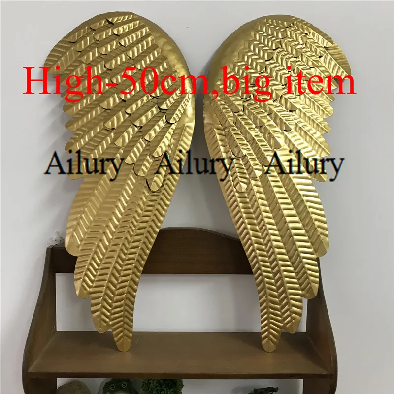 Golden Angel Wings Set,Do Old Iron Indoor Window Pendant,Xmas Decoration,Home Hanging Wall Art Decor.Festival Party