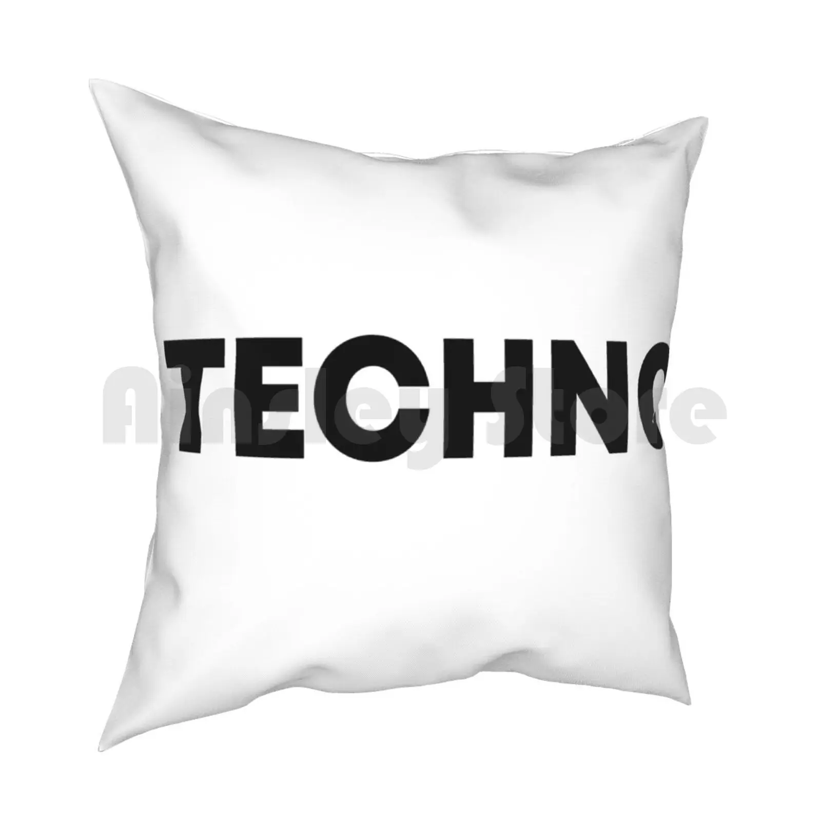 Techno Pillow Case Printed Home Soft Throw Pillow Techno Music Rave Dj Band Party Edm Festival House Trance Dance