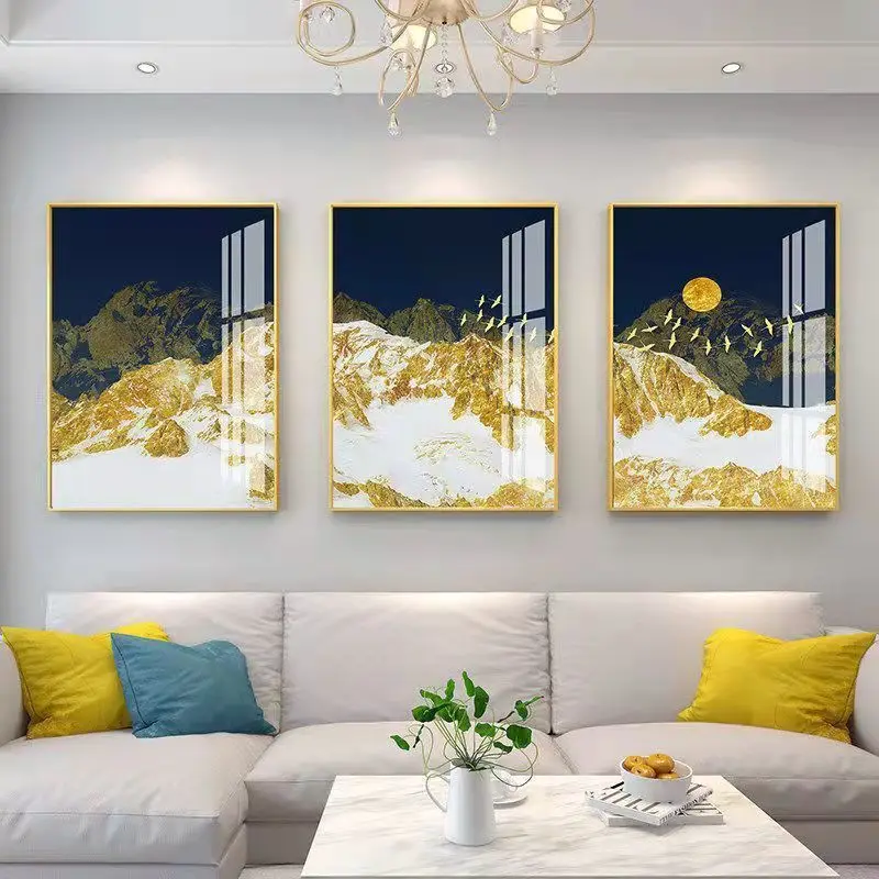 Mural With Frame Lamina Nordic Living Room Decoration Painting Pictures Triptych Sofa Background Poster Wall Art Modern Minimali