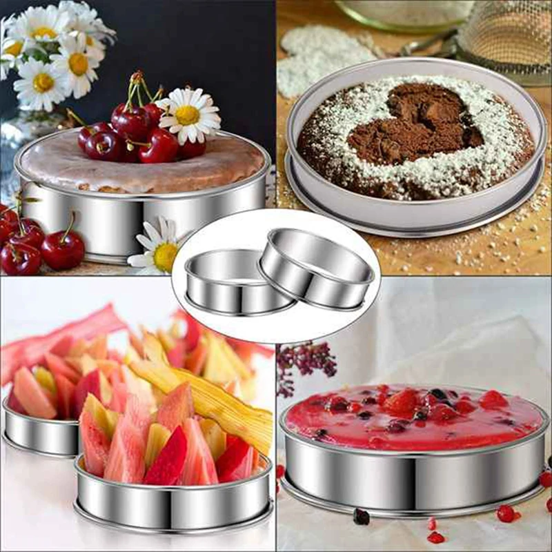 Double Lamined Tart Round Muffin Rings, Crumpet Circular, Home and Restaurant Baking Tools, 5 Pcs