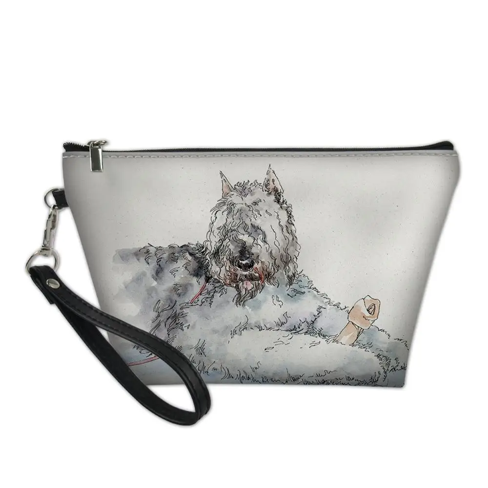 Bouvier Des Flandres Print Cosmetic Bag Women Leather Makeup Bag Organizer Make Up Case Storage Pouch Toiletry Beauty Wash Bag