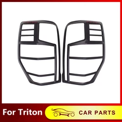 ABS Matte Black Tail Lights Covers For Mitsubishi Triton L200 2019 2020 2021 Auto Rear Light Cover Rear Lamp Trim Frame