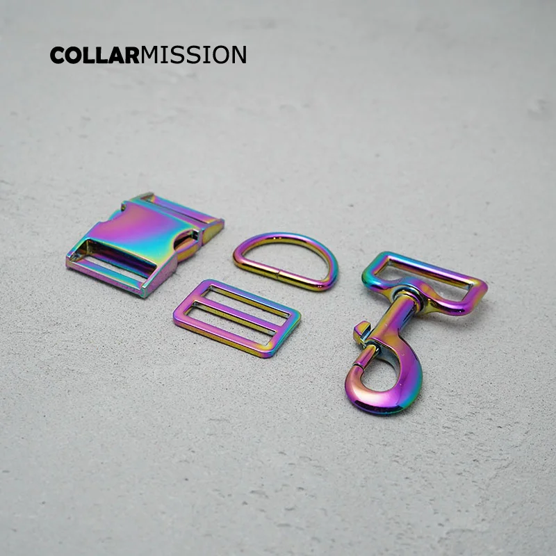 

50psc/lot (metal buckle+adjust buckle+D ring+metal dog clasp/set)30mm plated metal buckle dog collar parts 8 kinds