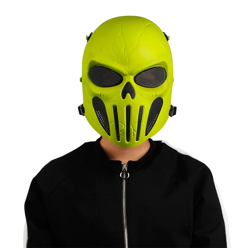 Nouveau masque tactique de Protection complète du visage, tête de mort, Paintball Airsoft, tir sur le terrain, cyclisme, en maille métallique
