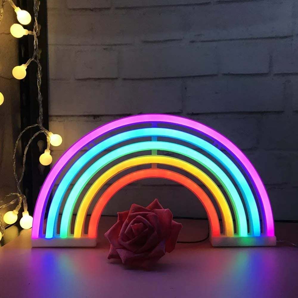 

Night Light LED Rainbow Light Lamp Cute Rainbow Neon Sign For Dorm Decor Rainbow Decor Neon Lamp Decor Christmas Neon Bulb Tube