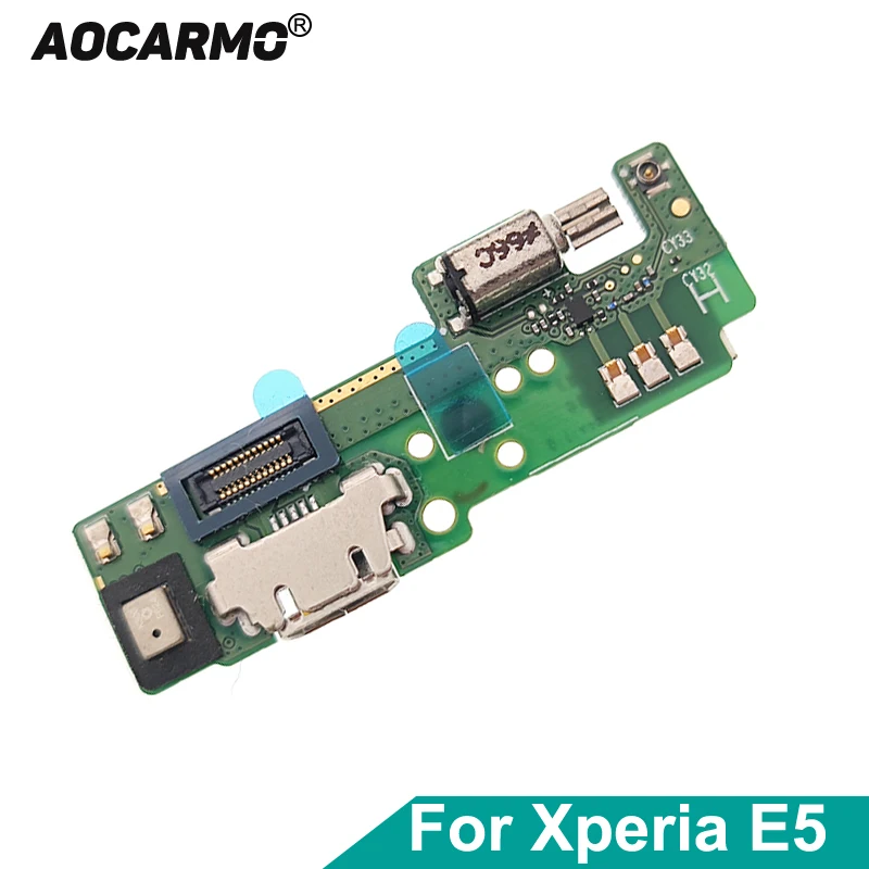 Aocarmo para SONY Xperia E5 F3311 F3313 F3316, Puerto de Carga USB, Conector de Base de Carga, Micrófono, Vibrador, Placa de Circuito