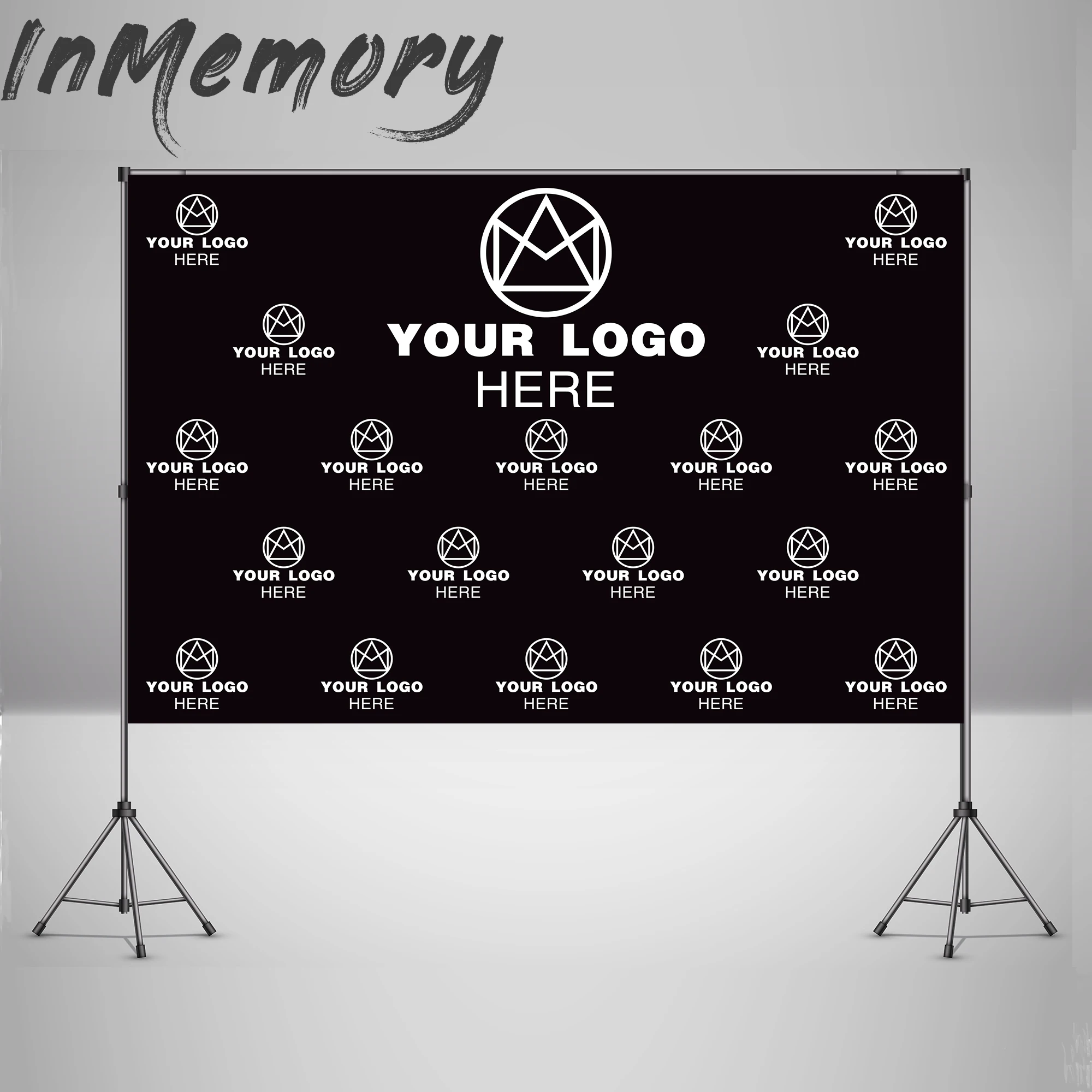 customize logo backdrop Photography background size kids birthday party baby shower wedding photozone logo wallpaper banner