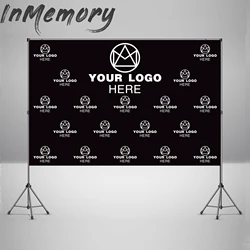 customize logo backdrop Photography background size kids birthday party baby shower wedding photozone logo wallpaper banner