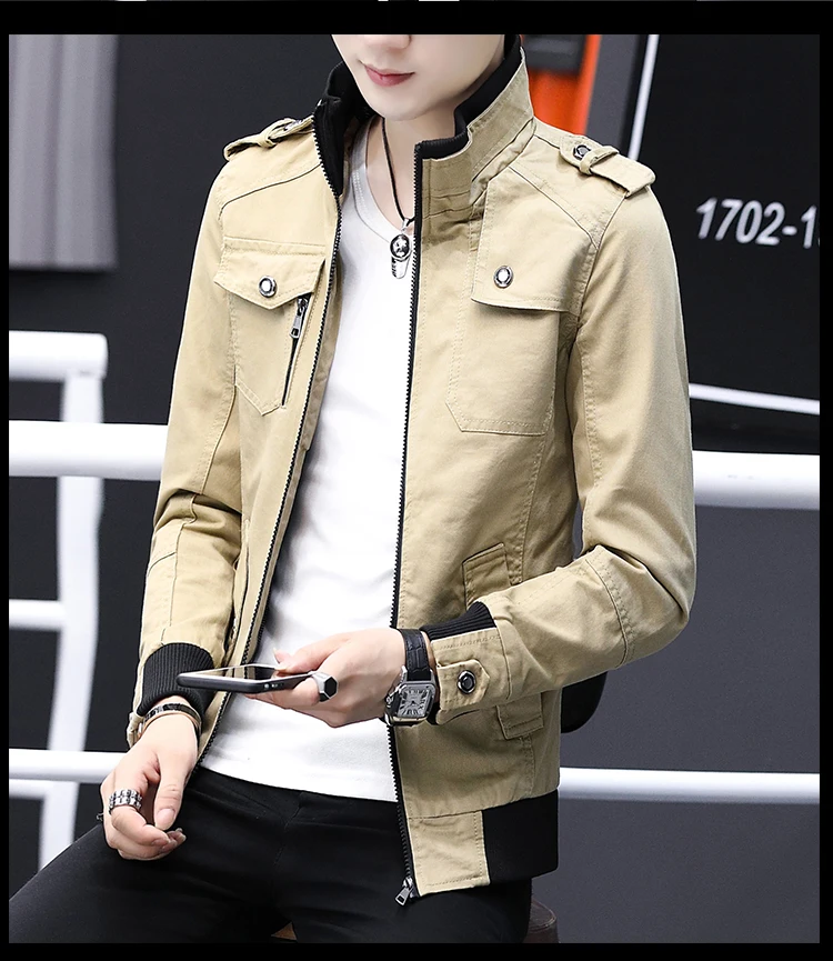 Men's Jacket Thicken Keep Warm with Velve Soft High Quality Fabric Motocycle Coat Muti Pockets Stylish Guy Jacket Cheap Price.