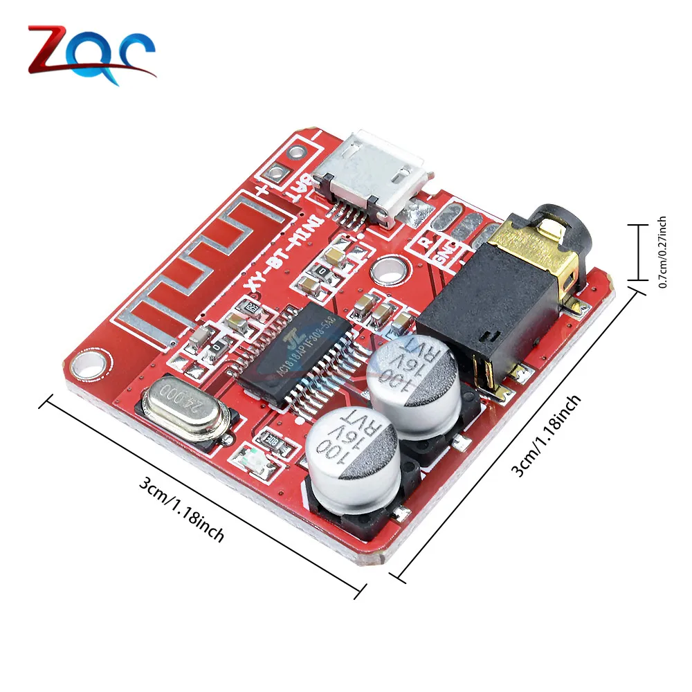 XY-BT-Mini Bluetooth 4.1 MP3 Lossless Decoder Board Bluetooth Speaker Amplifier Board Circuit Board Module for Car Mobilephone