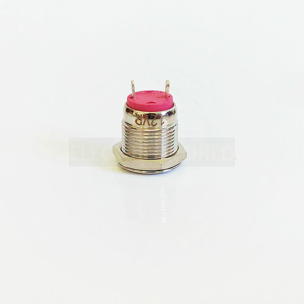 19mm LED Metal Indicator lamp waterproof Signal light five colors round LED flat button head pin connection LED metal button