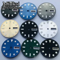 Miuksi 29mm watch dial C3 luminous dial fit NH36 movement