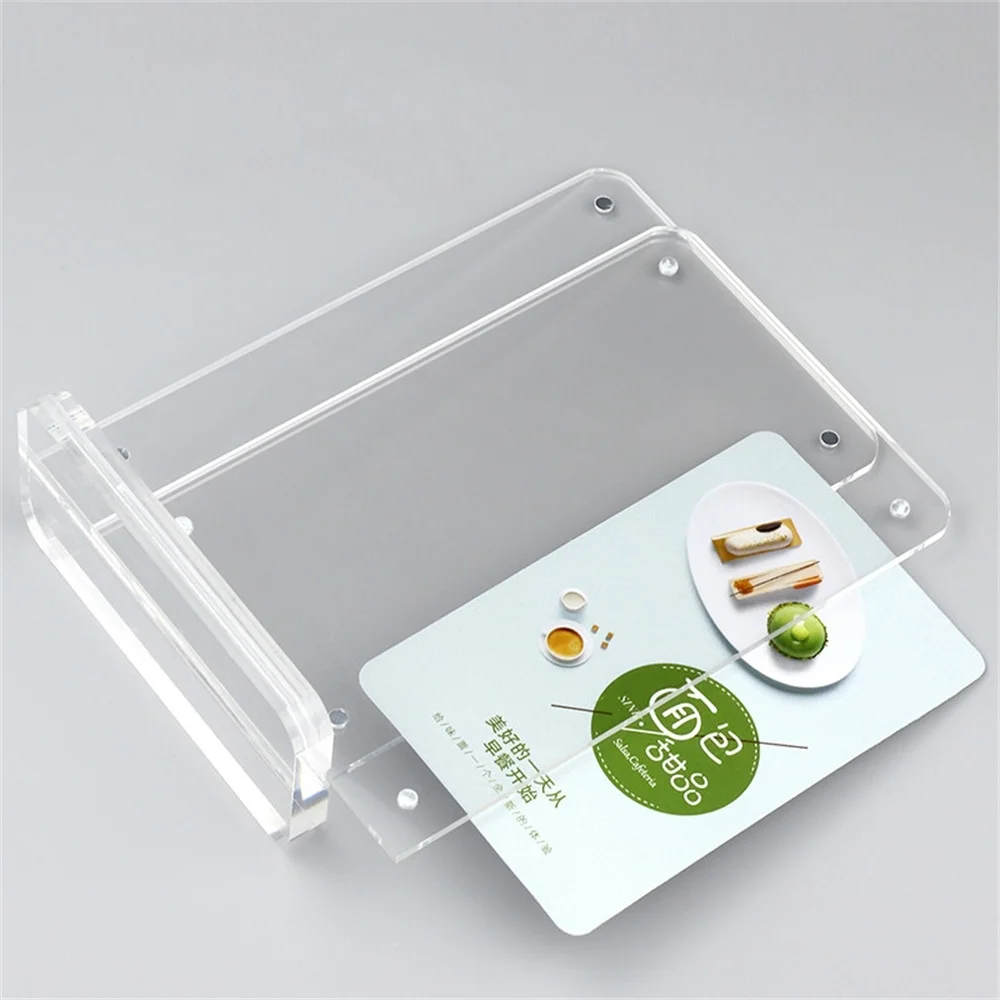 Round Angle Clear Acrylic Magnetic Sign Holder For Poster Picture Paper Menu Advertising Display 1pcs