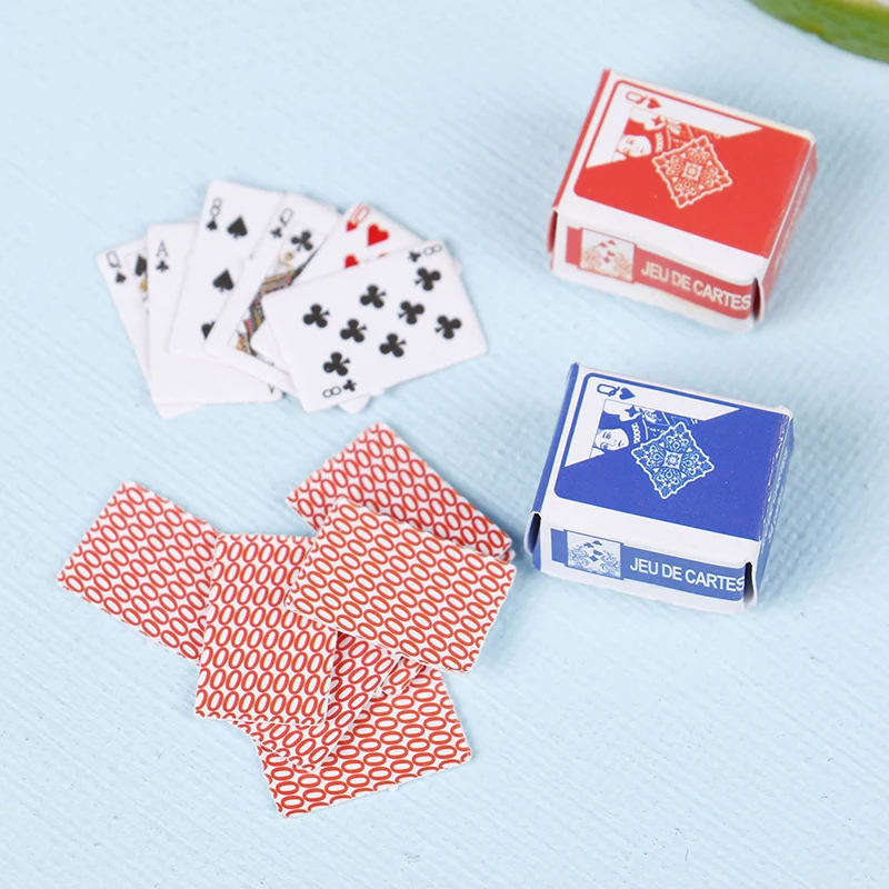 Cute 1:12 Miniature Games Poker Mini Dollhouse Playing Cards Miniature For Dolls Accessory Home Decoration High Quality