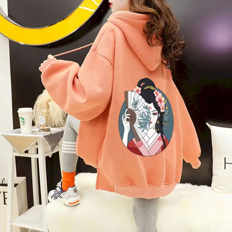 Silver Fox Velvet Lining Plush Thick Hoodies Women 2024 Autumn Winter Korean Loose Fashion Hooded Jacket Casual Womens Clothes