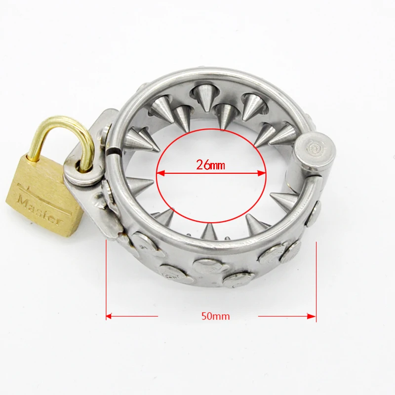 CHASTE BIRD Male Stainless Steel Metal 2 Rows Teeth Penis Ring Cock Lock Pendant Scrotum Testicle Chastity Sex Toy BDSM A091