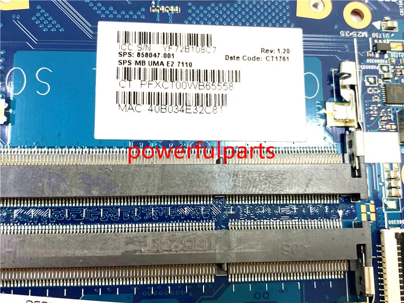 Imagem -04 - para Placa-mãe hp 14-af 14-an com Cpu e2 6050a 2822801 -mb-a02 858047 001 858047 501 858047 601 Funcionando Bem