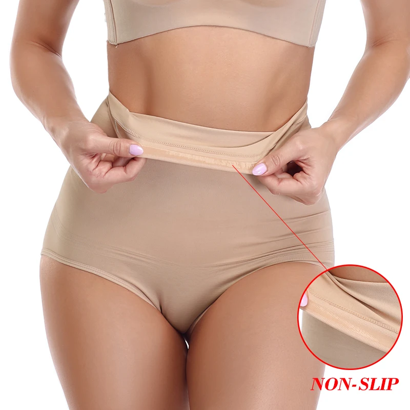 High Waist Shaping Panties Women Breathable Body Shaper Slimming Tummy Underwear panty with Silicone butt lifter waist trainer