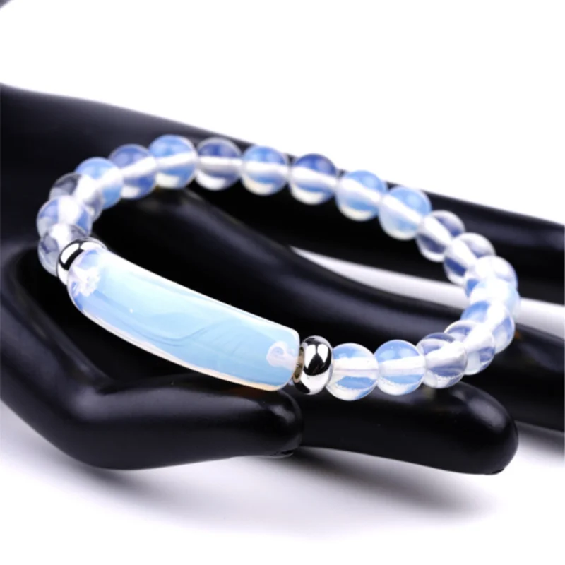 7 A Crystal Stone dropshipping bracelet Men Gifts Natural Opal Beaded Rectangle Bracelets For Women Fasion Jewellery For Him Her