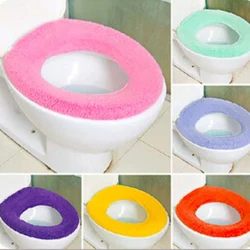 1Pc Toilet Seat Case Warmer Toilet Accessories Pedestal Pan Cushion Pads Washable Toilet Seat Covers Random Color Toilet Covers