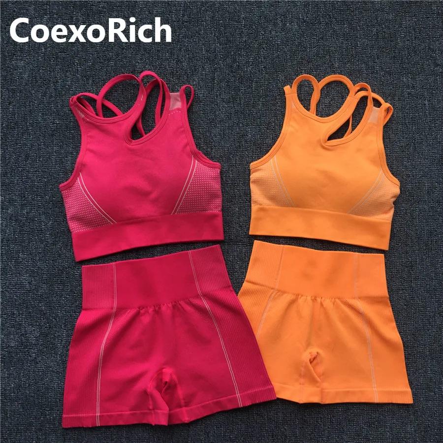 Ensemble de sport pour femmes, soutien-gorge et short de Yoga, vêtements de Fitness, tenue de maison, haut court, taille haute, survêtement, été