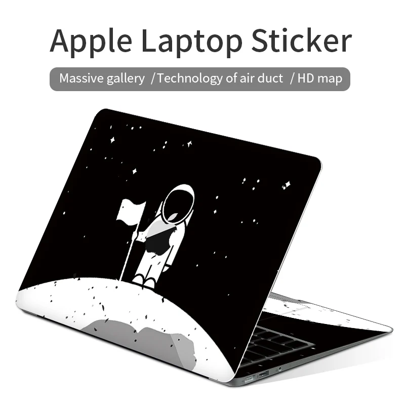 Black  Series Laptop Stickers Simple  Skin Waterproof  Scratch-resistant Protective Film for MacBook  A1278/A1465/A1707 etc