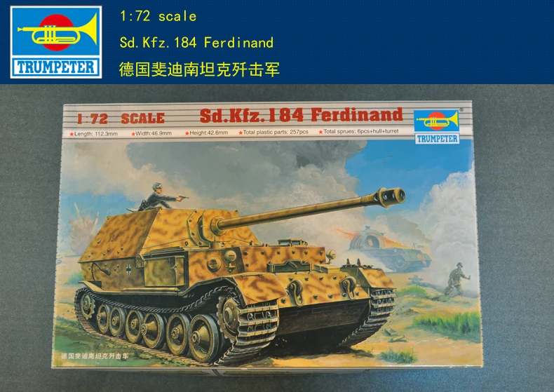 

Trumpeter 07205 1/72 Scale German Ferdinand Tank Model Kit Jagdpanzer Car DIY TH05782-SMT6