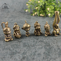 Vintage Copper Monkey Statue Chinese Super Hero Monkey King Figurines Ornaments Brass Home Desk Decorations Accessories Crafts