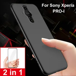 2 in 1 Case For Sony Xperia PRO-I Case Soft TPU Silicone Back Cover For Sony XQ-BE72 PROI PRO I Shell With Screen Protector Film