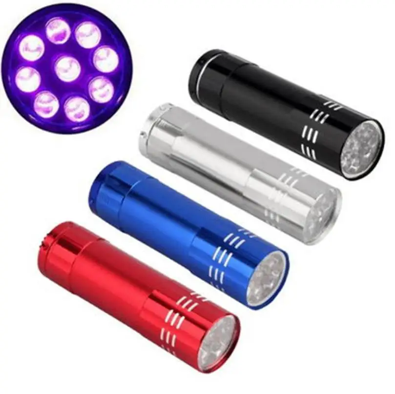 

Wholesale 500pcs/lot 9 Led Multifunction Torch Led Flashlight with Uv Cash Detector Can Customize Wholesale